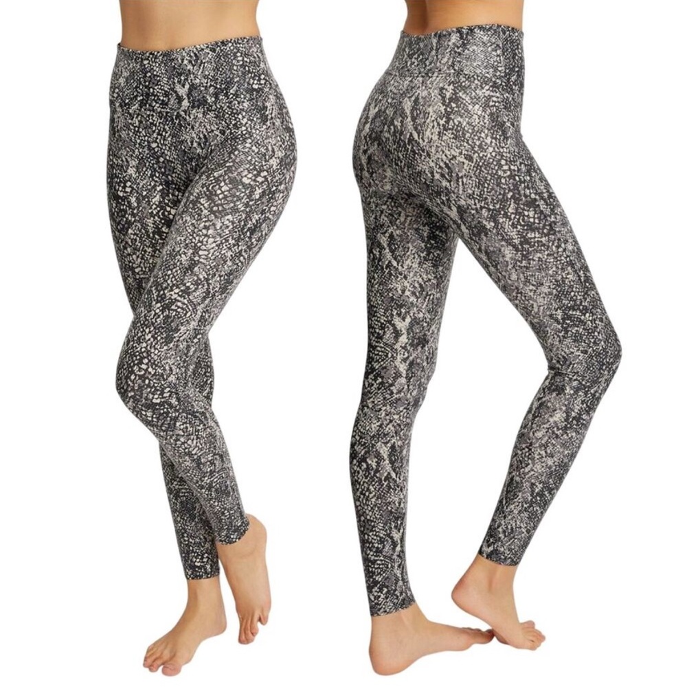 SPANX Women's Faux Leather Snakeskin Print High Rise Leggings XL